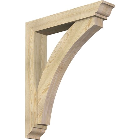 Ekena Millwork Thorton Traditional Rough Sawn Bracket w/ Offset Brace, Douglas Fir, 6"W x 32"D x 38"H BKT0604X32X38THR01RDF